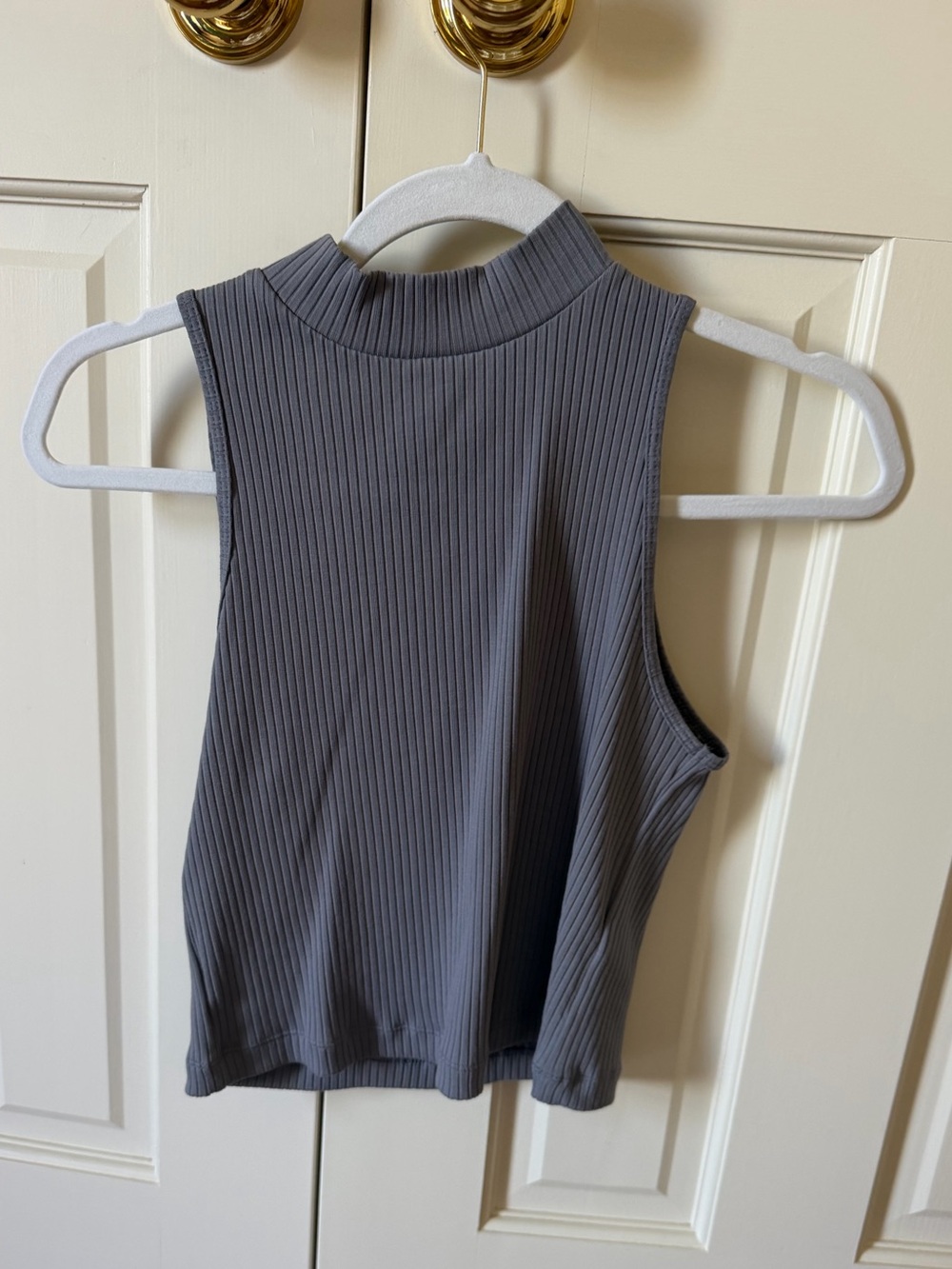 Old Navy Ribbed Mock Neck Sleeveless Tank - Gray